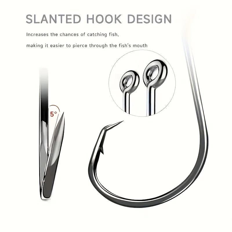 160pcs Stainless Steel Circle Hook Set β 2X Strong Offset Octopus Hooks for Sport Fishing | Corrosion-Resistant & Ultra-Sharp
