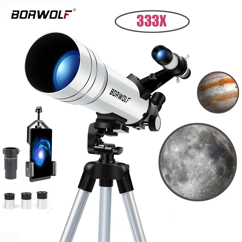BORWOLF 70400 Professional High-Definition Astronomical Telescope – 333X Magnification