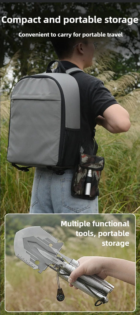 Multifunctional Folding Military Shovel – Survival Tool Set for Camping, Hiking & Outdoor Use