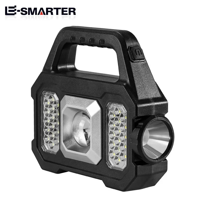 Solar Rechargeable Flashlight – Zoomable Waterproof COB LED Torch & Portable Lantern
