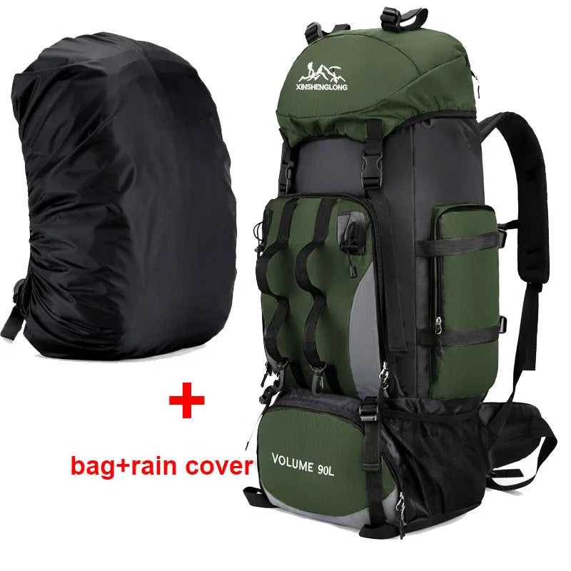 90L Waterproof Hiking & Camping Backpack – Large Capacity Outdoor Trekking Bag