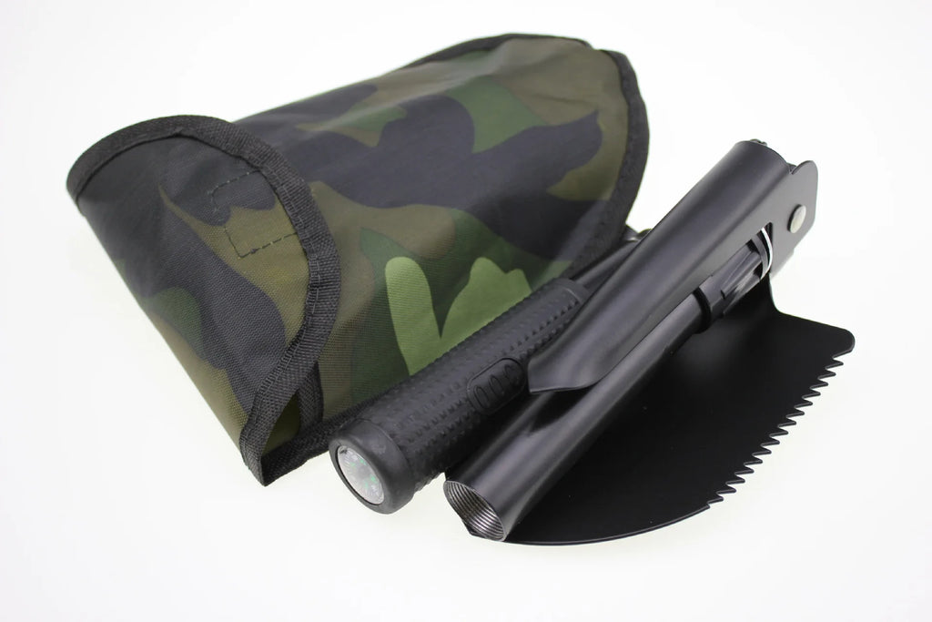Multifunction Folding Tactical Shovel β Survival & Camping Tool Kit with Canvas Bag