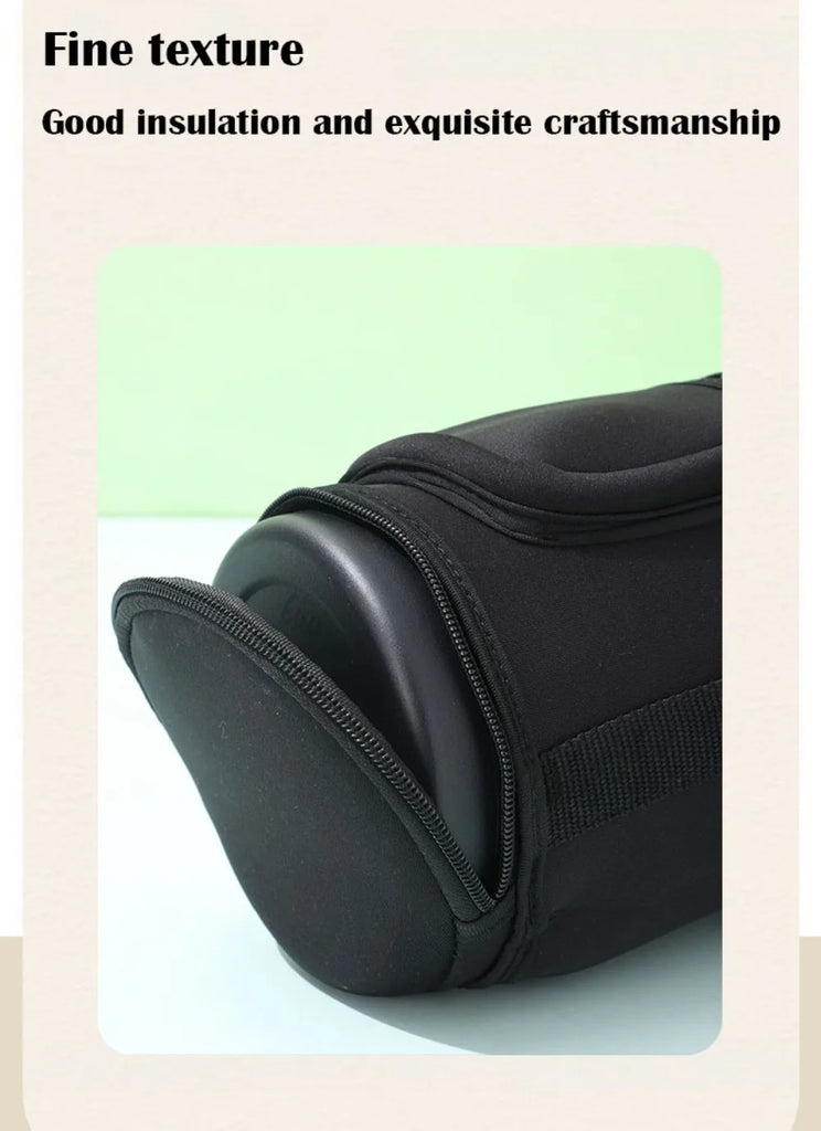 Portable Thermal Water Bottle Bag – Large Capacity Sleeve with Adjustable Shoulder Strap (Black)