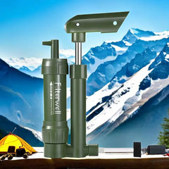 Filterwell Mini Pocket Hand Pump Water Filter – Portable Outdoor Survival Purifier for Hiking, Camping & Travel