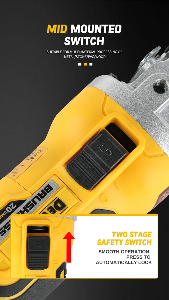 DeWalt 125mm Cordless Brushless Angle Grinder