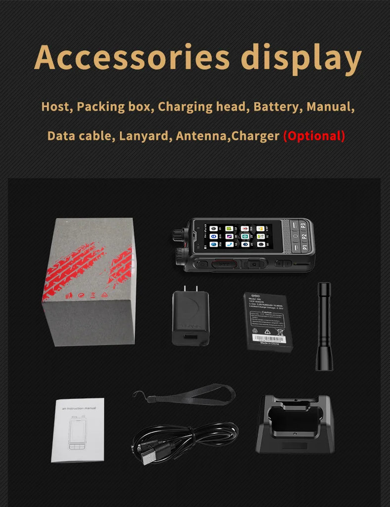 ANYSECU W6PLUS Android 10 4G LTE Network & Analog UHF Walkie Talkie | IP68 Waterproof, Zello & REAL-PTT Compatible