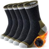 5 Pairs Men’s Merino Wool Hiking Socks – Warm, Moisture-Wicking Winter Crew Socks for Outdoor & Casual Wear (US Size 7–13) thumbnail 12