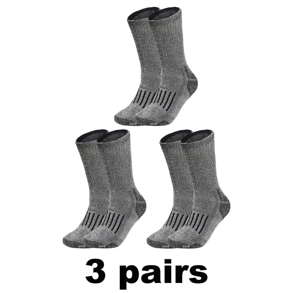 Men’s Merino Wool Thermal Socks – Thickened Winter Hiking & Mountaineering Socks | Breathable, Cushioned, Odor-Resistant