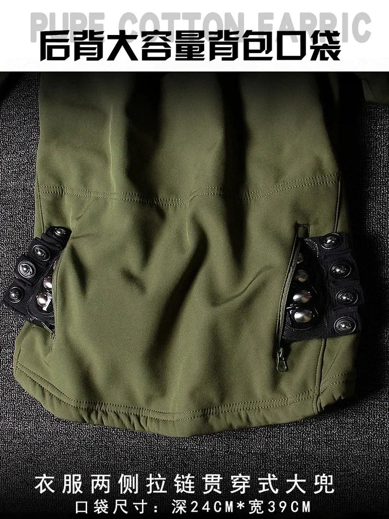 Men’s Tactical Camouflage Softshell Jacket – Windproof, Waterproof, and Thermal Outdoor Training Coat