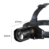 COBA XHP360 Ultra-Bright 36-Core Rechargeable Headlamp – 5 Light Modes, 2000m Range, Zoom Beam, IP68 Waterproof thumbnail 6