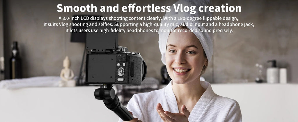 NBD 64MP Digital Camera – 16X Optical Zoom, 5K Video, WiFi & App Control, 180° Flip Screen