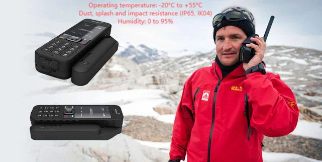 HS2 Rugged Satellite Phone – IP65 Waterproof, 160-Hour Standby, IK04 Shock-Resistant, Global Connectivity