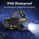 Ultra-Bright XHP360 LED Rechargeable Headlamp – 55,000,000 Lumens | 5000M Long-Range Beam | USB-C Powered thumbnail 14