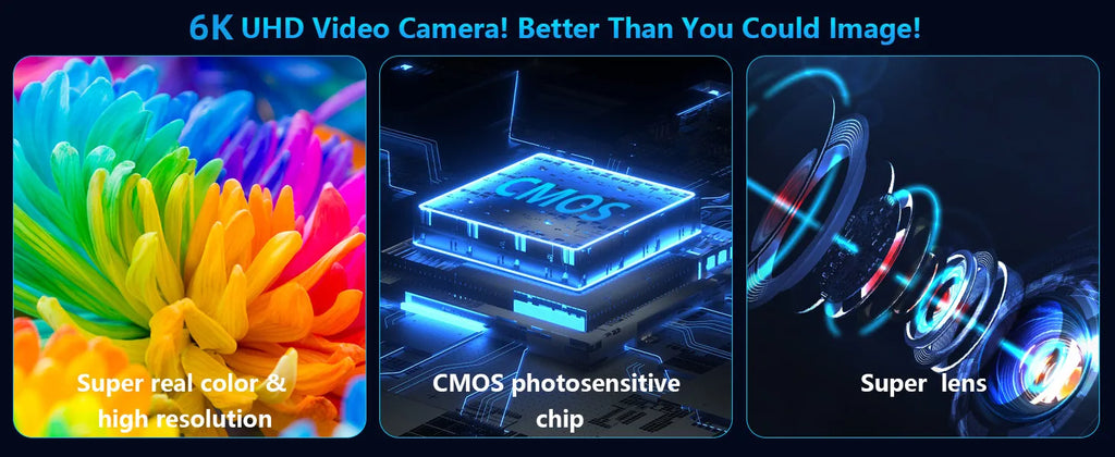 KOMERY 6K Ultra HD Professional Camcorder – 64MP YouTube & Streaming Camera