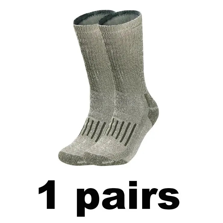 Men’s Merino Wool Thermal Socks – Thickened Winter Hiking & Mountaineering Socks | Breathable, Cushioned, Odor-Resistant