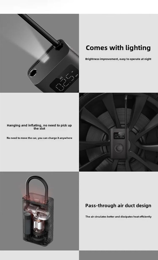 Xiaomi Mijia Air Pump 2 – Portable Tire Inflator with Digital Pressure Detection, 150 PSI, 2000mAh Rechargeable Battery