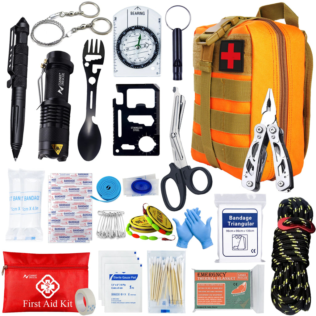 Professional Survival First Aid Kit – 24-in-1 Emergency Gear with Molle Bag | Camping, Hiking, Outdoor Rescue IFAK