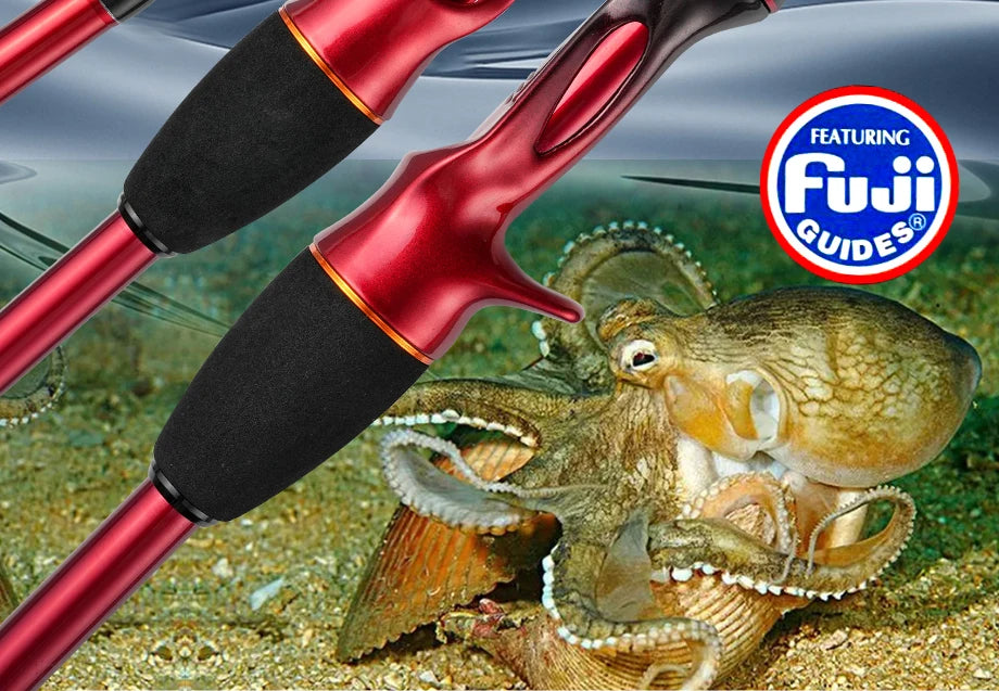JOHNCOO Sea Fishing Rod 1.75M β MT Cuttlefish & Octopus Rod with Metal Tip, Fuji Rings, Lightweight Carbon Build