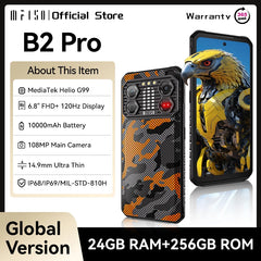 IIIF150 B2 Pro Rugged Smartphone – 6.8" FHD+ 120Hz | 24GB RAM (12+12) | 256GB ROM | 108MP Camera | 10000mAh Battery | Helio G99 | Android | IP68/IP69K | MIL-STD-810G