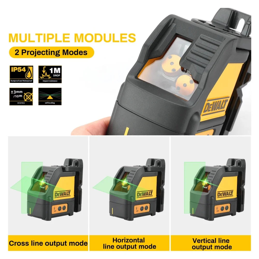 DEWALT DW088CG 30m Self-Leveling Green Cross Line Laser Level with Case – Horizontal & Vertical 2-Line
