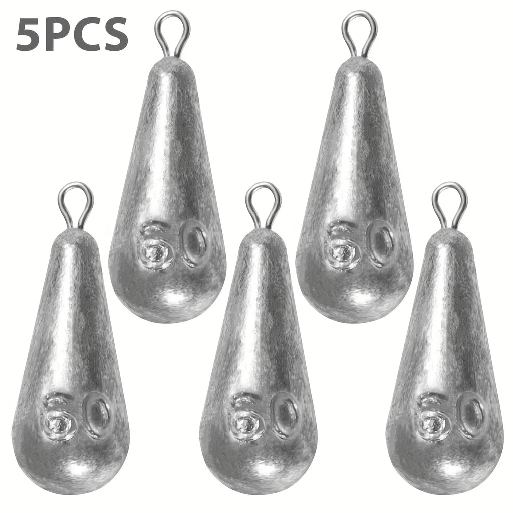 Premium Teardrop Fishing Weights Sinkers – 10 Sizes Lead Drop Shot Weights with 360° Swivel for Freshwater & Saltwater