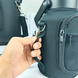 Portable Thermal Water Bottle Bag – Large Capacity Sleeve with Adjustable Shoulder Strap (Black) thumbnail 4