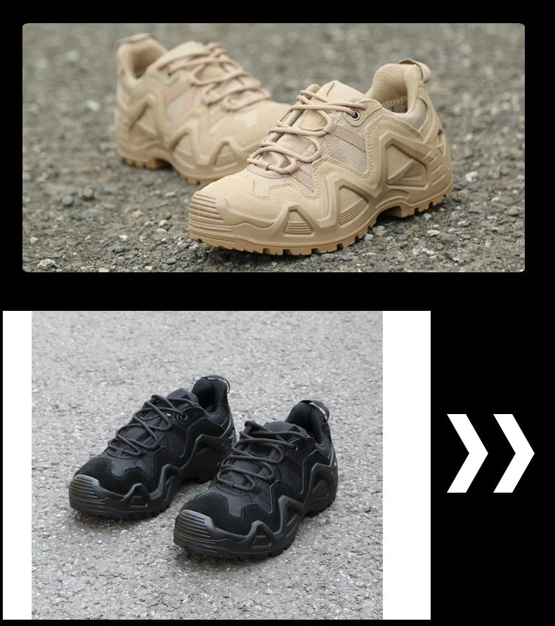 Men’s Tactical Combat Hiking Boots – Waterproof Nylon & Suede Outdoor High Tops for Work, Climbing & Trekking