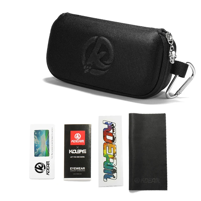 KDEAM All-Black Polarized Sunglasses – Unisex Square Frame | UV400 Protection for Fishing, Driving & Outdoor Adventure