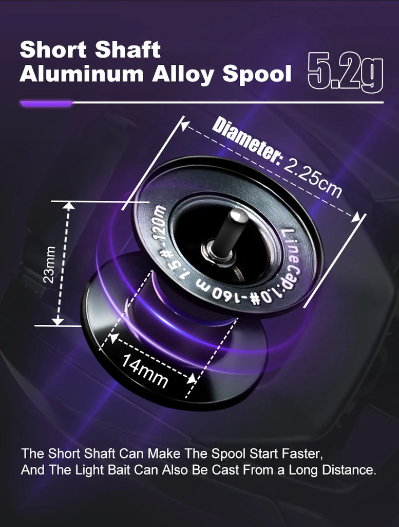 Seasir ZERO-VX Ultralight BFS Baitcasting Reel – 133g, 7.6:1 Gear Ratio, 6+1BB, Max Drag 4kg | Fresh & Saltwater Fishing Reel