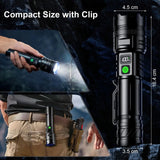 MaxLumenit™ 1,000,000 Lumen Rechargeable LED Flashlight – Ultra-Bright, USB-C, Waterproof, Zoomable Torch for Outdoor & Emergency Use thumbnail 9