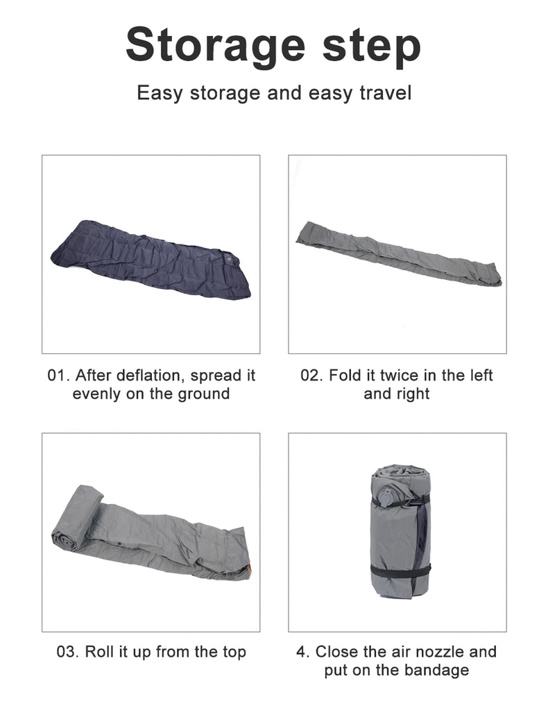 Ultralight Self-Inflating Camping Mattress with Built-In Foot Pump – 10cm Thick TPU Nylon Sleeping Pad for Hiking, Travel & Fishing