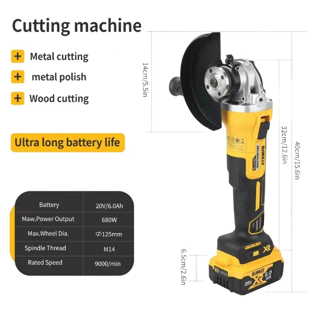 DeWalt 125mm Cordless Brushless Angle Grinder
