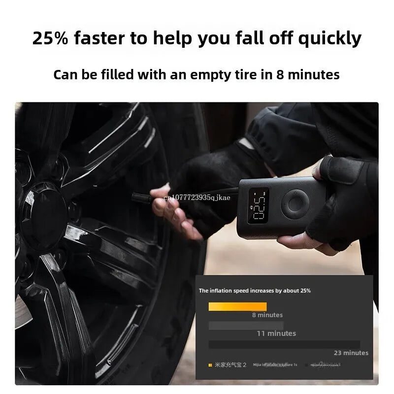 Xiaomi Mijia Air Pump 2 – Portable Tire Inflator with Digital Pressure Detection, 150 PSI, 2000mAh Rechargeable Battery
