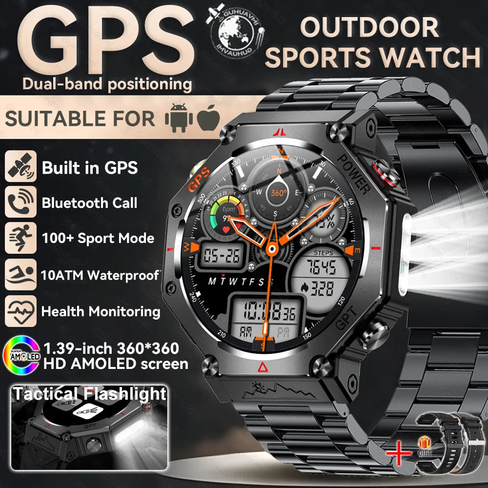 T-Rex 3 Military Smart Watch β Built-in GPS, Compass, Barometer & 10ATM IP69K Waterproof Performance