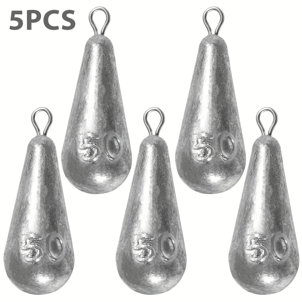 Premium Teardrop Fishing Weights Sinkers – 10 Sizes Lead Drop Shot Weights with 360° Swivel for Freshwater & Saltwater