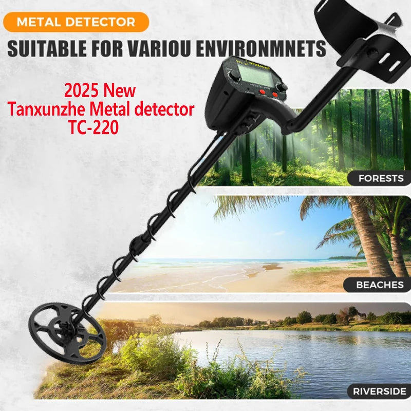 TC-220 Portable Metal Detector β 5 Detection Modes, Smart LCD, Deep Scan Precision