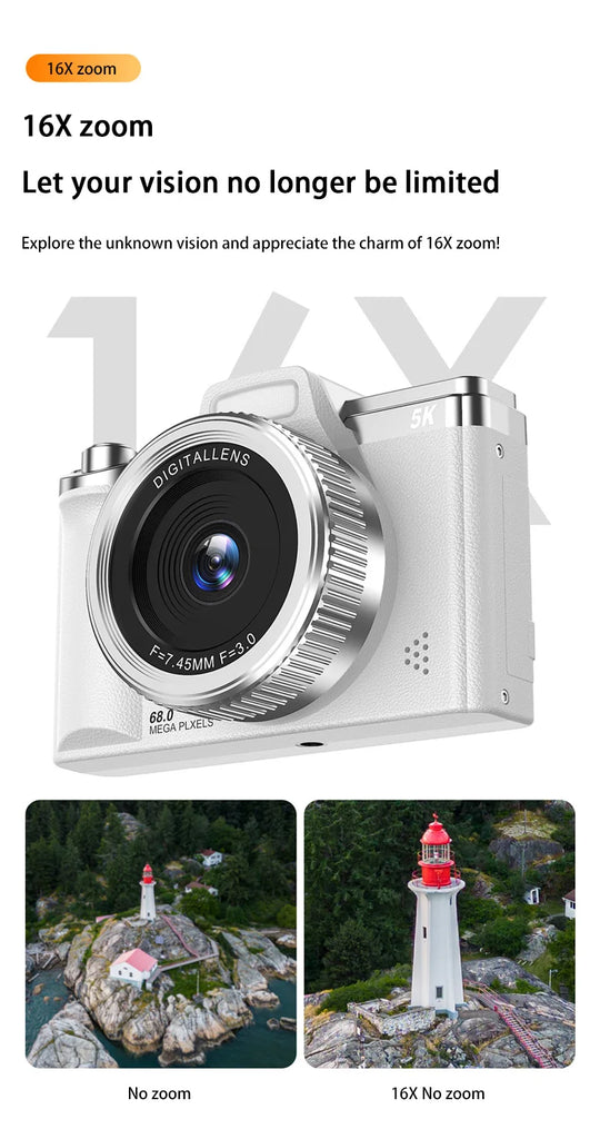 Xiaomi Digital Camera – 5K HD Portable CCD Camera with 16X Zoom