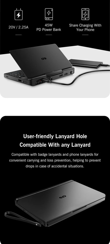 GPD MicroPC 2 – 7-Inch Mini Laptop with Intel® Core™ i3-N300/N250, 16GB RAM & 512GB SSD – Ultra-Portable Windows 11 Pocket Computer