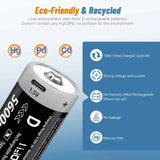 MATOV USB Rechargeable D Size Battery – 1.5V 5600mWh LR20 Lithium-ion D-Cell (2 or 4 Pack) thumbnail 4