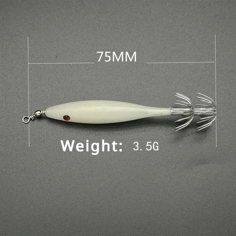 5 Pcs Luminous Squid Fishing Hooks β Blowtorch Octopus & Cuttlefish Hooks | High Carbon Steel Simulated Shrimp Lures