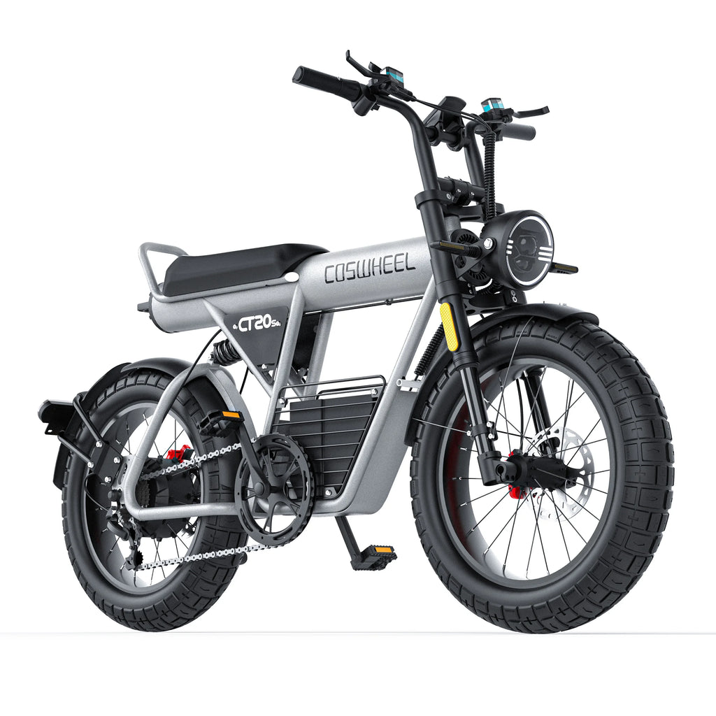 Coswheel CT20S 2000W Electric Dirt Bike β 60V 27.5Ah Fat Tire Ebike for Adults (20" Off-Road Tires, 161km Range)