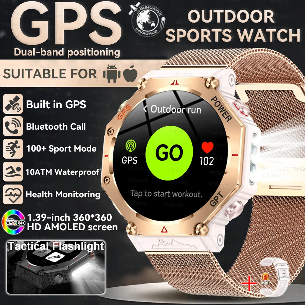 T-Rex 3 Military Smart Watch β Built-in GPS, Compass, Barometer & 10ATM IP69K Waterproof Performance