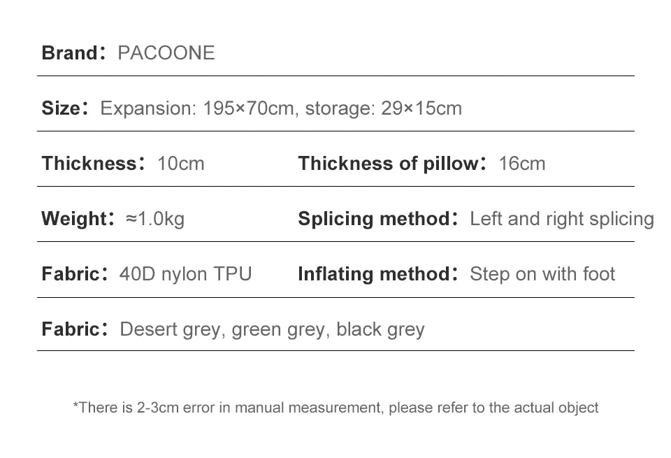 Ultralight Self-Inflating Camping Mattress with Built-In Foot Pump – 10cm Thick TPU Nylon Sleeping Pad for Hiking, Travel & Fishing