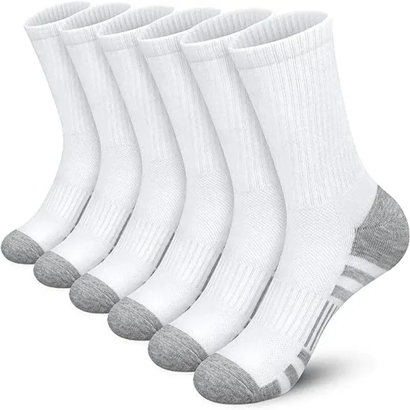 6 or 12 Pairs Men's Outdoor Crew Socks – Breathable, Durable, and Comfortable Fit