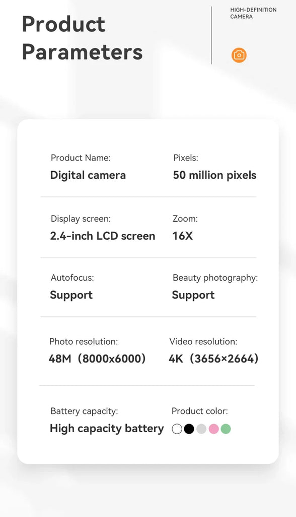 Xiaomi 4K Digital Camera – 50MP Sensor, 16X Optical Zoom, Anti-Shake
