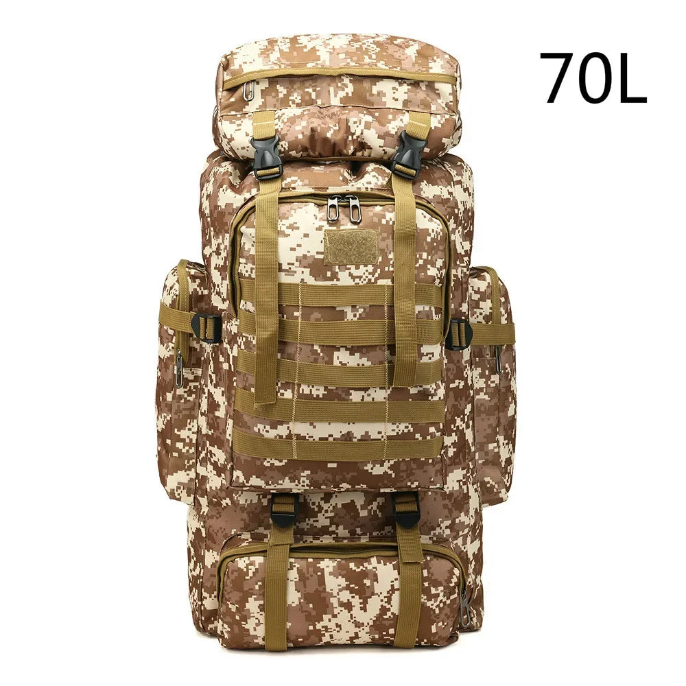 Rilibegan 70L Tactical Hiking Backpack – Camouflage, Waterproof