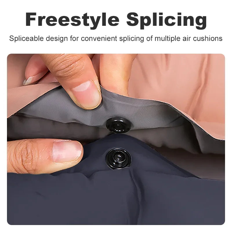 Ultralight Self-Inflating Camping Mattress with Built-In Foot Pump – 10cm Thick TPU Nylon Sleeping Pad for Hiking, Travel & Fishing