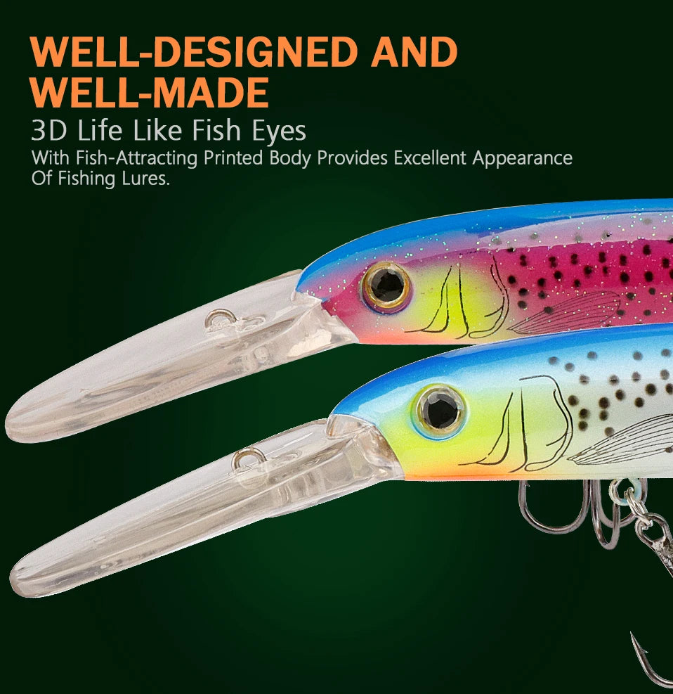 GOBASS 160mm Floating Minnow Fishing Lure β 22g Laser Crankbait for Freshwater & Saltwater | Trolling Wobbler Hard Bait