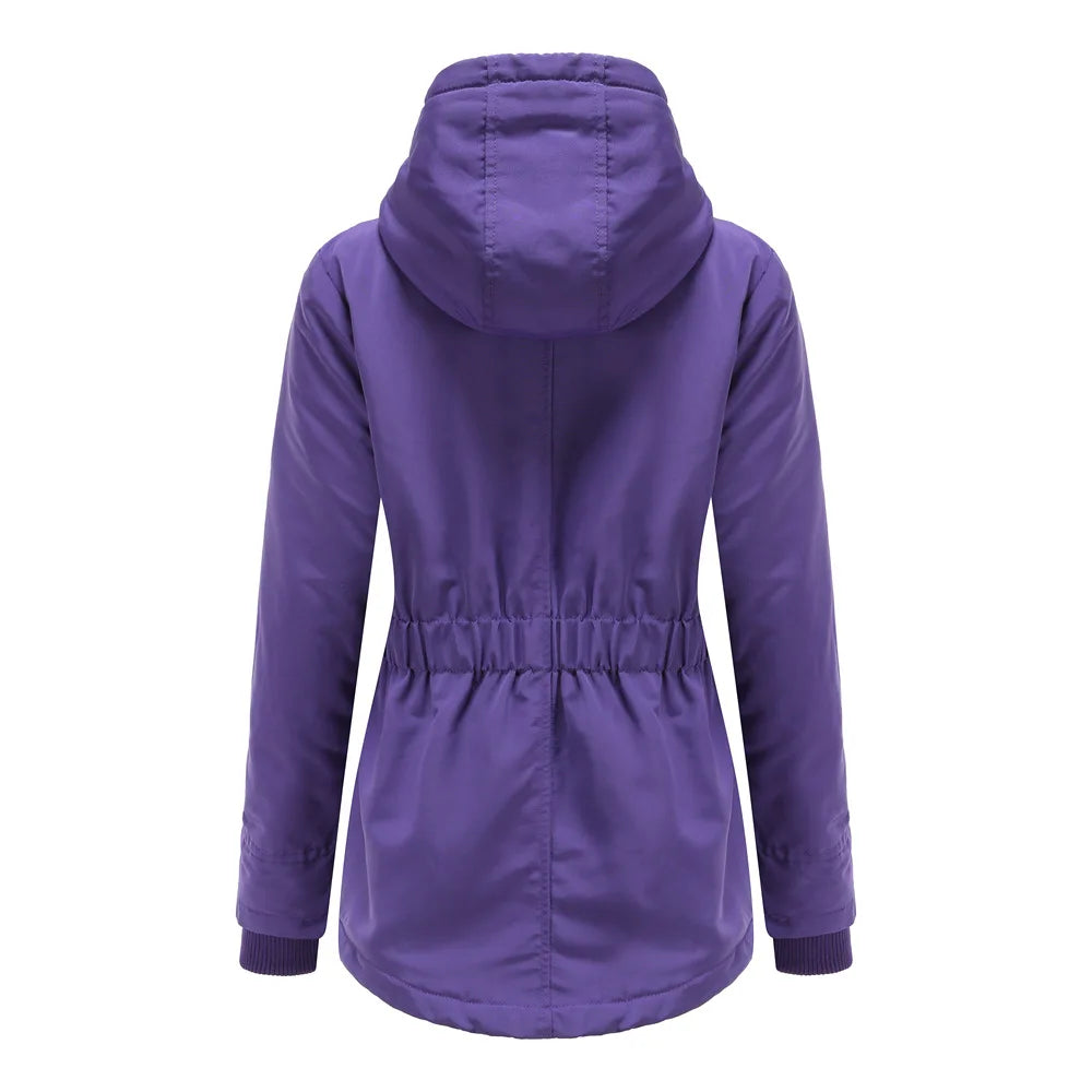 Women's Warm Hooded Parka – Thick Plush Mid-Length Winter Coat (S–5XL)