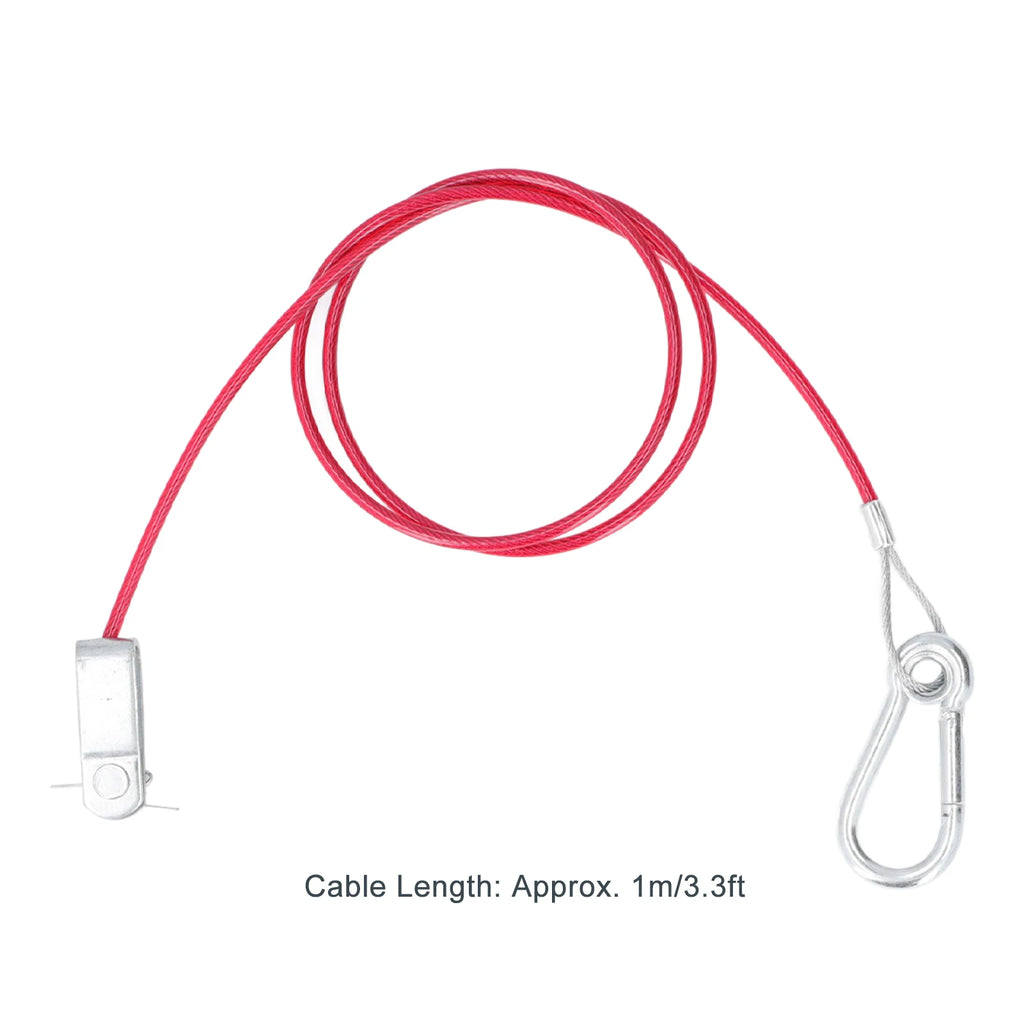 3.3ft Universal Trailer Safety Breakaway Cable – Anti-Drop Stainless Steel with Carabiner & Ring